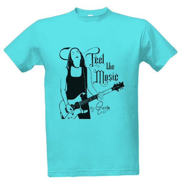 Tričko s potiskem Kytarou cítíš hudbu