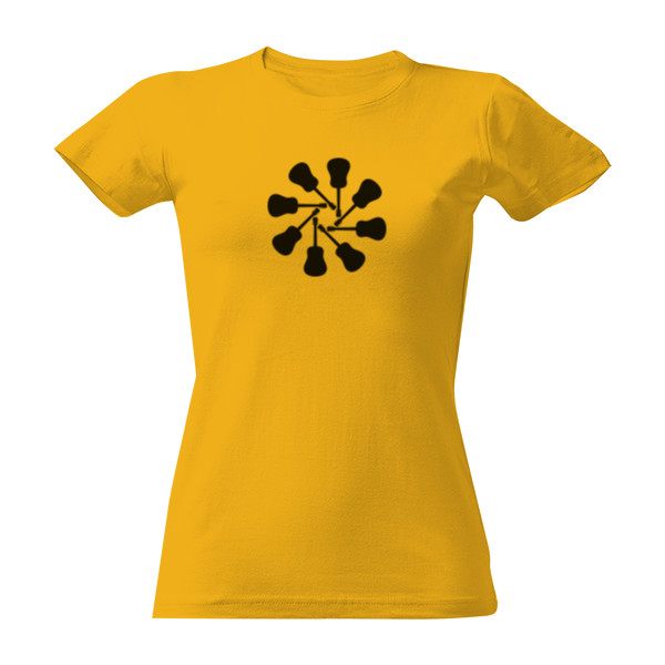 Tričko s potiskem Kytary kruh dámské