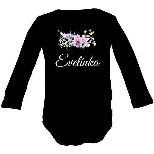 Kytice květin se jménem holčičky