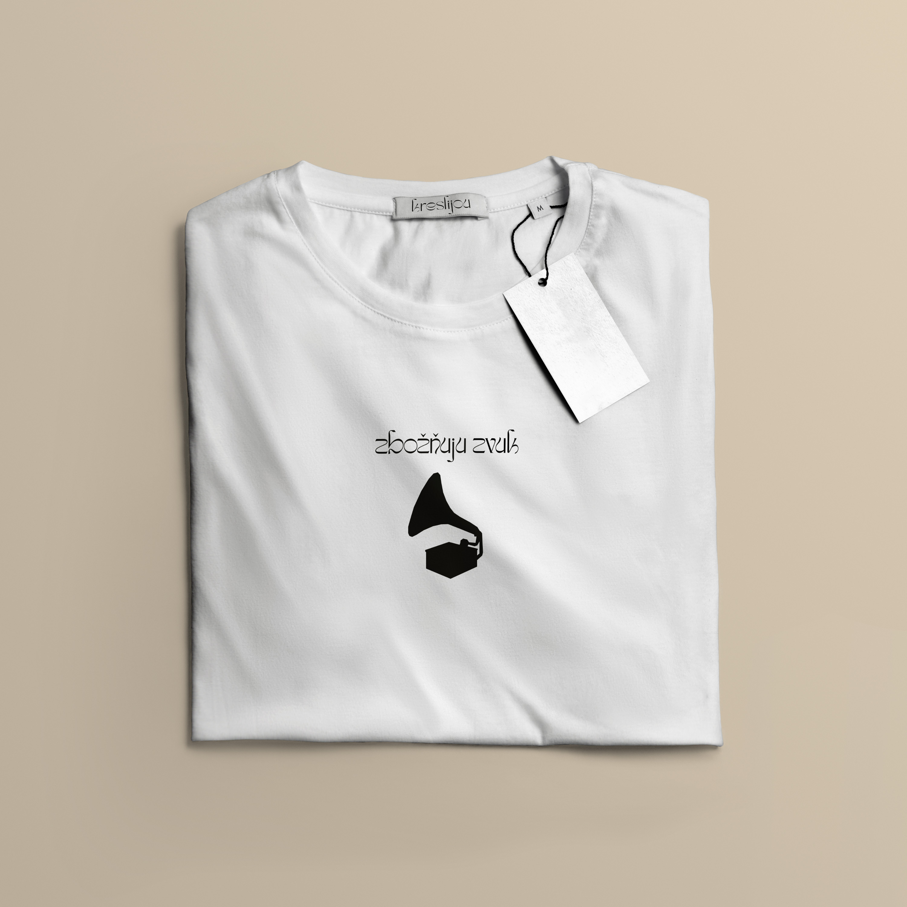 Tričko s potiskem Zbožňuju zvuk gramofonu