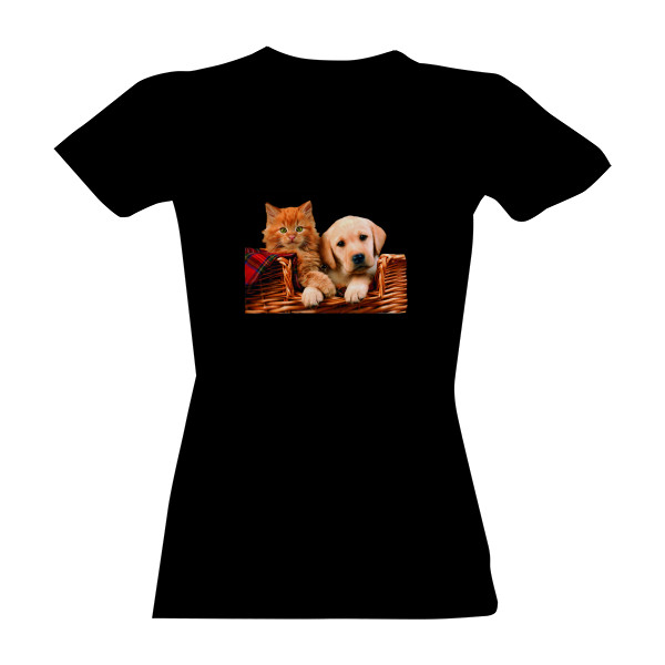 Tričko s potiskem Labrador a kotě