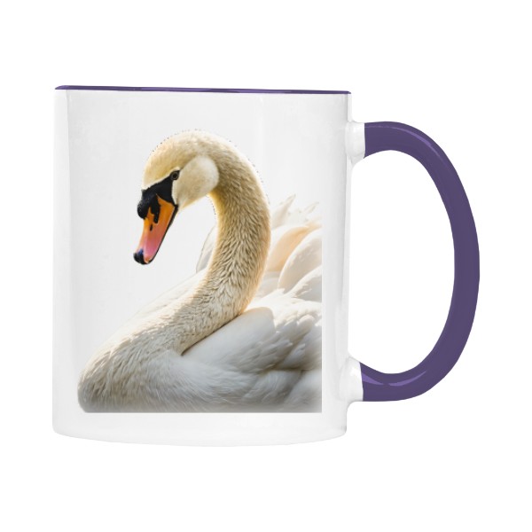 Hrnek malý barevný s potiskem Labuť