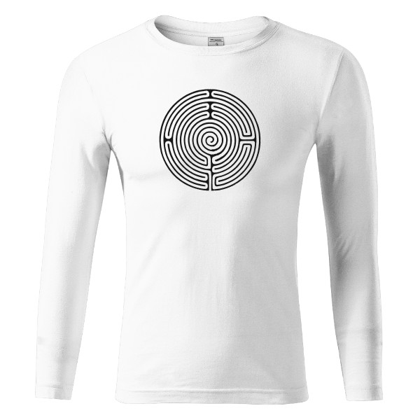 Tričko s potiskem Labyrint, symbol, vintage ilustrace