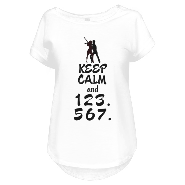 "Keep Calm and 123" Ladies T-Shirt white