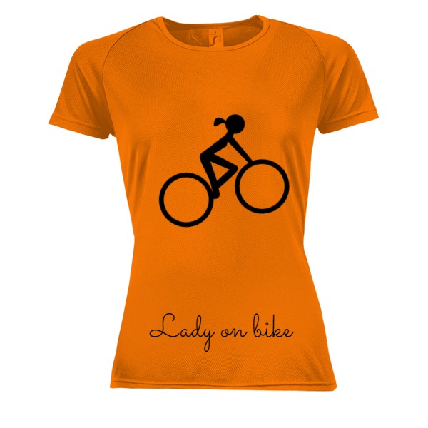 Dámské funkční tričko s potiskem lady on bike - funkční