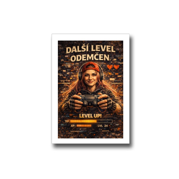 Přáníčko s potiskem Lady player