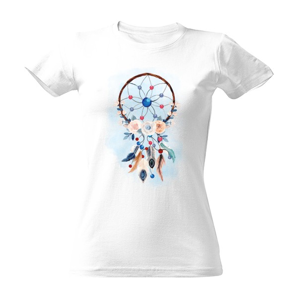 Tričko s potiskem Lapač snů s květy