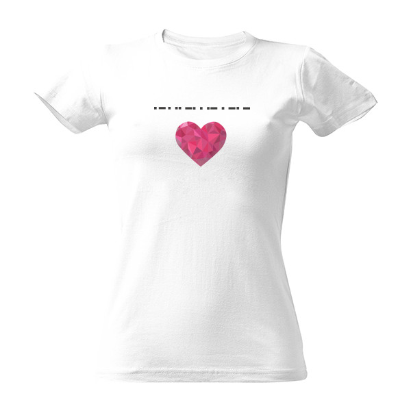 Tričko s potiskem LÁSKA  v morseovce_SRDCE_pro ni