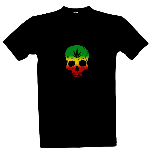 Tričko s potiskem Lebka marihuana