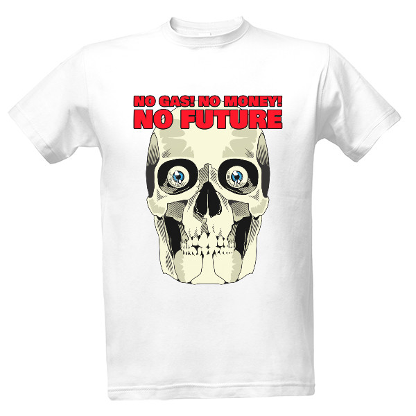Tričko s potiskem Lebka No Gas