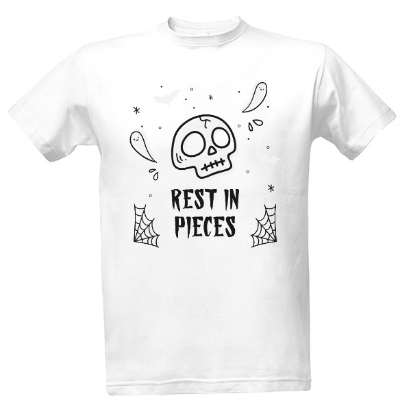 Tričko s potiskem Lebka - Rest in pieces