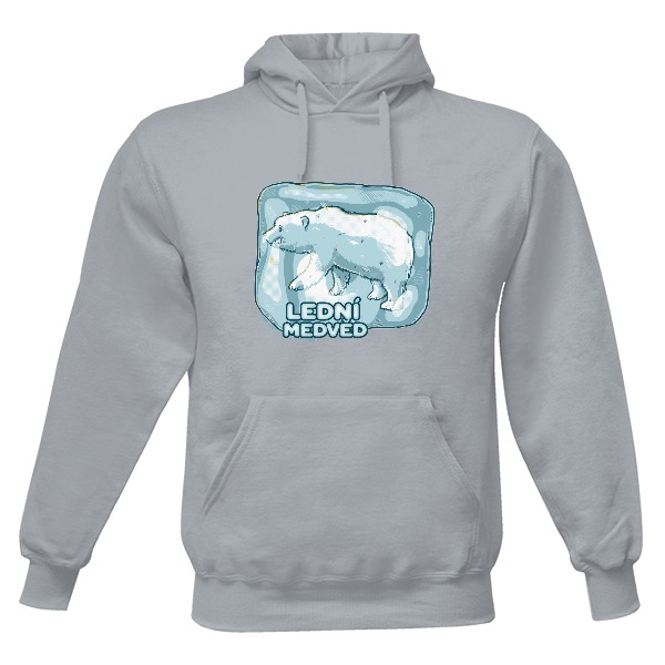 Pánská mikina s kapucí s potiskem Lední medvěd