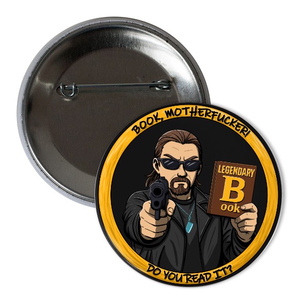 Button s potiskem Legendary book patch
