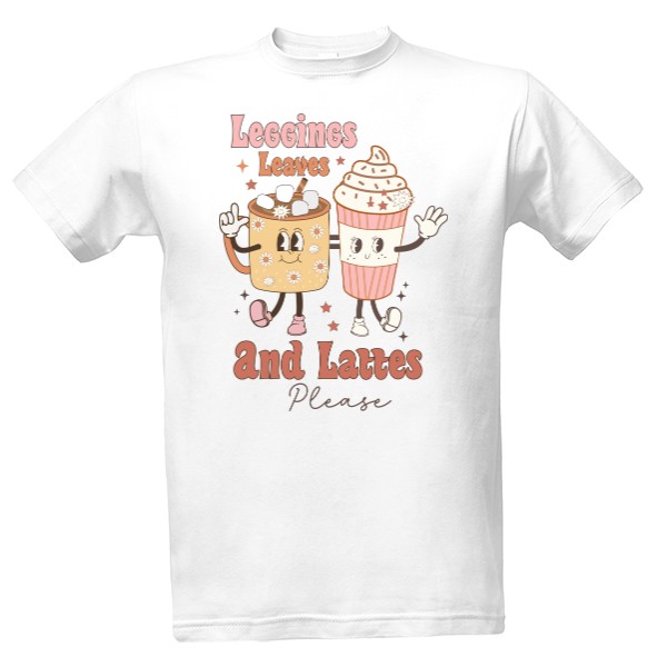 T-shirt Legíny, listí a latte