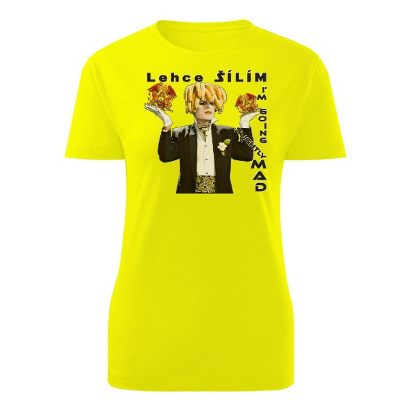Tričko s potiskem Lehce ŠÍLÍM – Freddie z Queen - DÁMSKÉ BASIC
