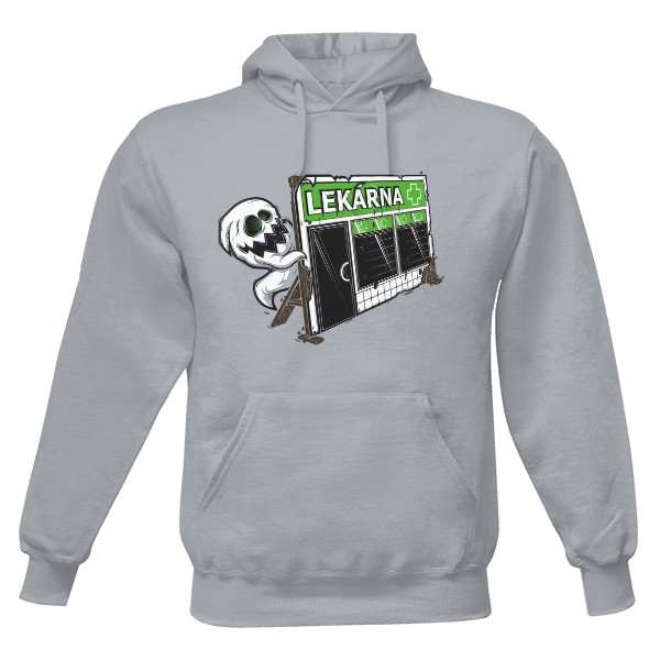 Pánská mikina s kapucí s potiskem Lekárna