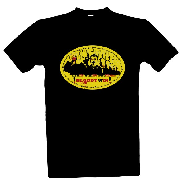 Tričko s potiskem LENIN-STALIN-PUTINNN BLOODY WIN