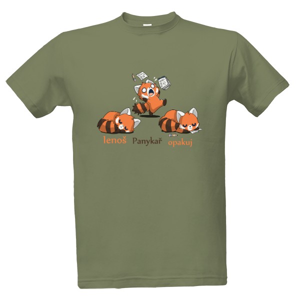 Tričko s potiskem Lenoš, Panikař, Opakuj