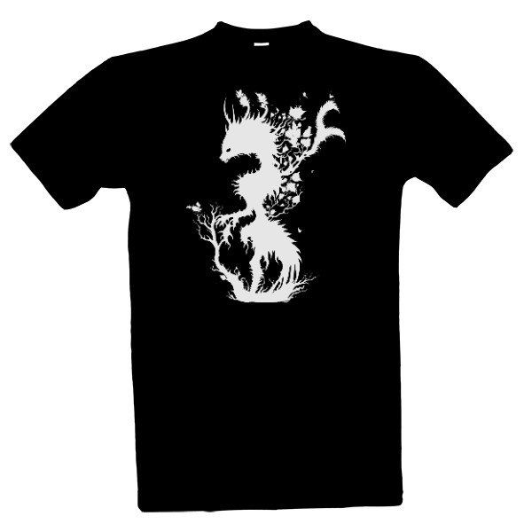 Tričko s potiskem Lesní bytost - bílá