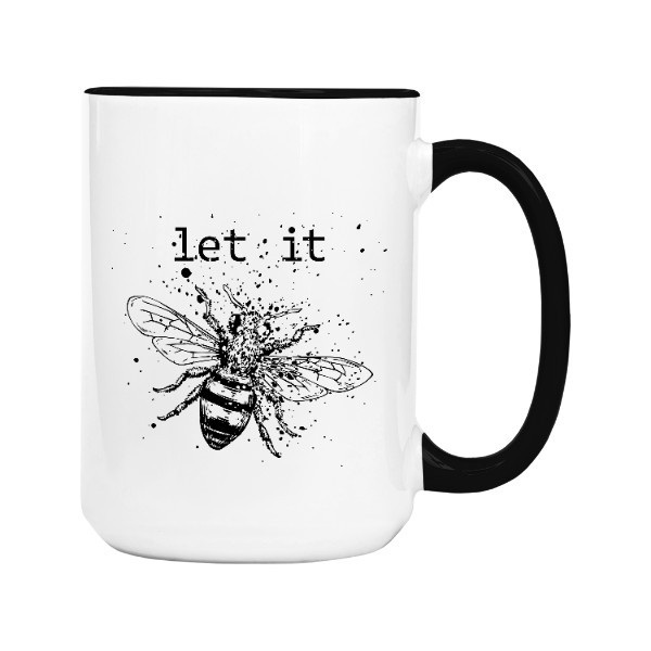 Hrnek malý bílý s potiskem Let it bee