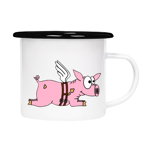 Plecháčik- smaltový lem s potlačou Letící Vendy plecháček