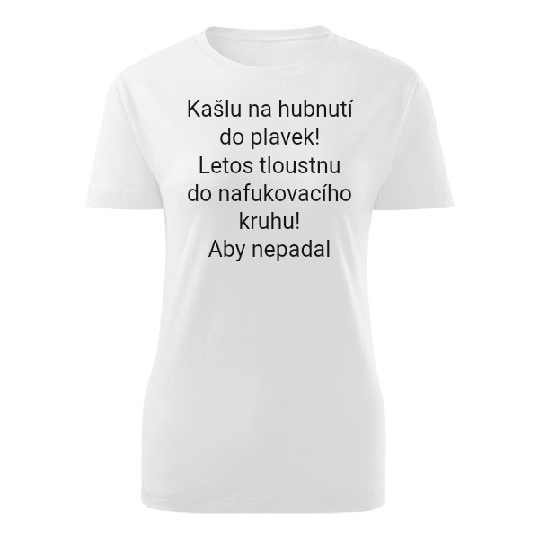 Tričko s potiskem Léto a hubnutí 