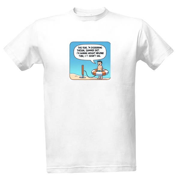 Tričko s potiskem Léto a hubnutí 