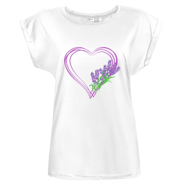 Tričko s potiskem Levandulové srdíčko