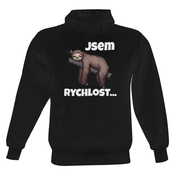 Pánská mikina s kapucí s potiskem Ležící lenochod