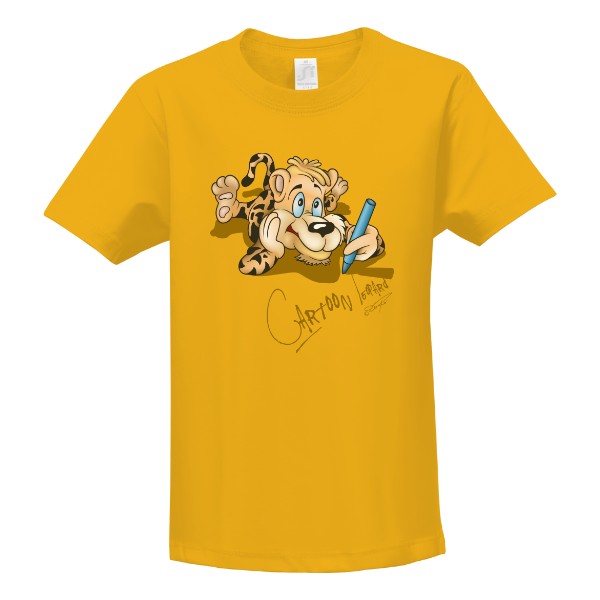 Tričko s potiskem Ležící leopard s pastelkou