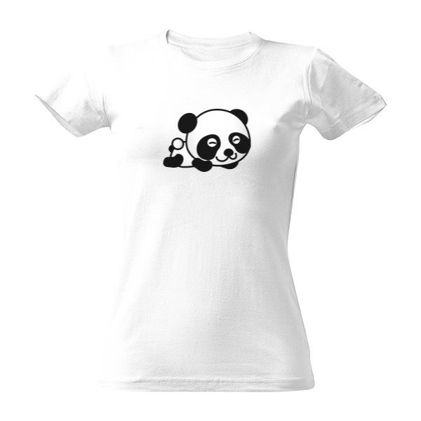 Tričko s potiskem ležící panda