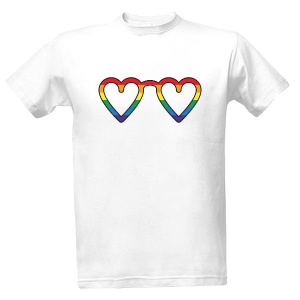 Tričko s potiskem LGBT brýle