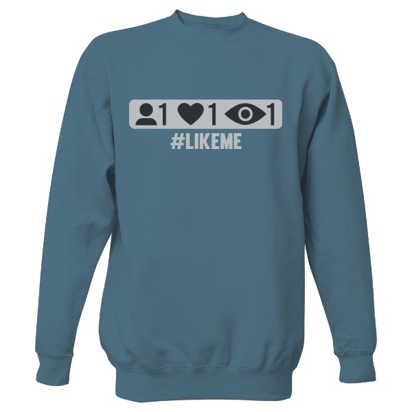 Mikina bez kapuce Unisex s potiskem Like me