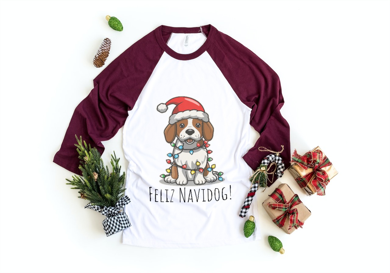 Tričko s potlačou Vianočný Hafan - Feliz Navidog