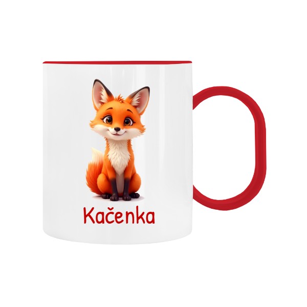 Dětský hrnek plastový s potiskem Liška se jménem 