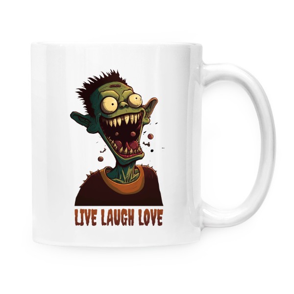Cup white s potiskem Live laugh love