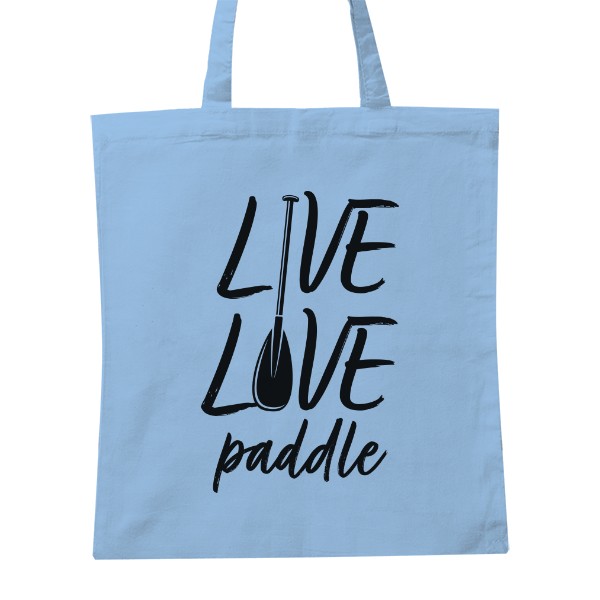 Nákupní bavlněná taška s potiskem Live, love, paddle
