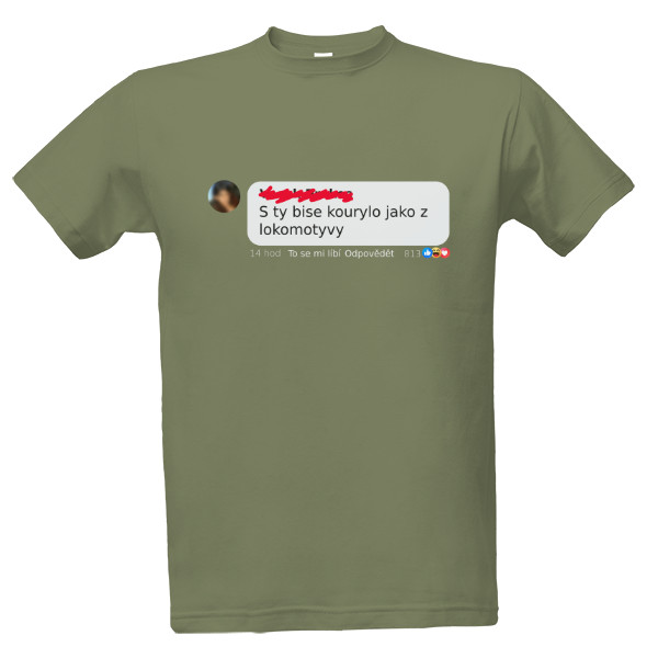 Tričko s potiskem Jako z lokomotyvy - světlý motiv