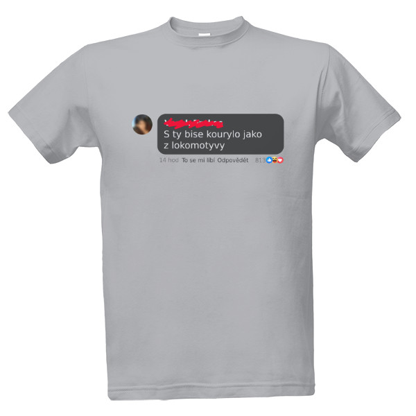 Tričko s potiskem Jako z lokomotyvy - tmavý motiv