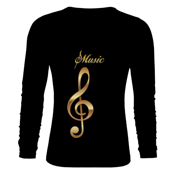 Tričko s potiskem Long exclusive music black
