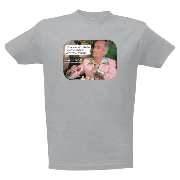 Tričko s potiskem Louis de Funès – Křidýlko nebo stehýnko