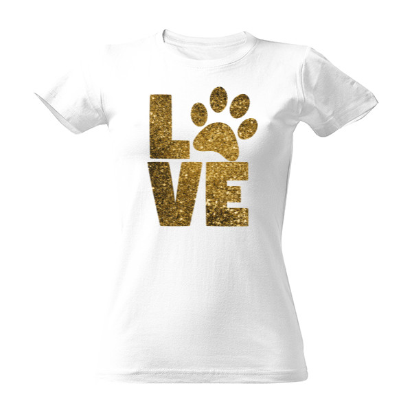 Tričko s potiskem Love gold dog