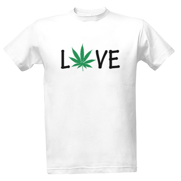 Tričko s potiskem Love marihuana