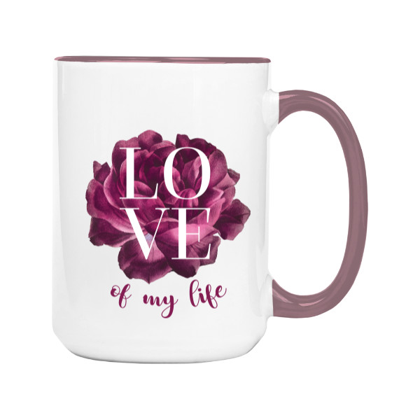 Hrnček veľký farebný s potlačou Love of my life