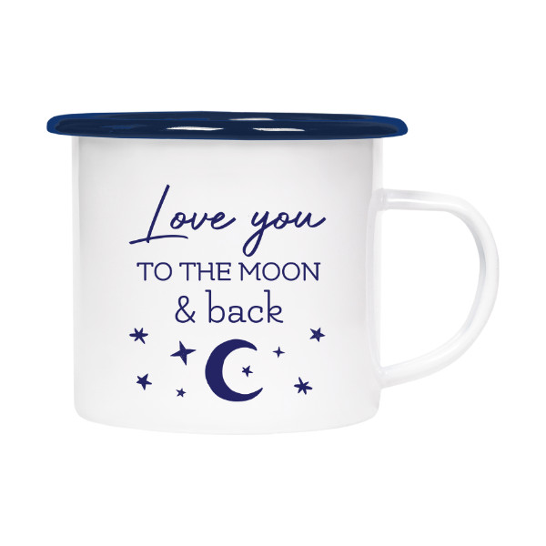 Plecháček - smaltový lem s potiskem Love you to the moon