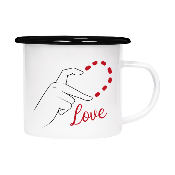 Plecháčik- smaltový lem s potlačou Love