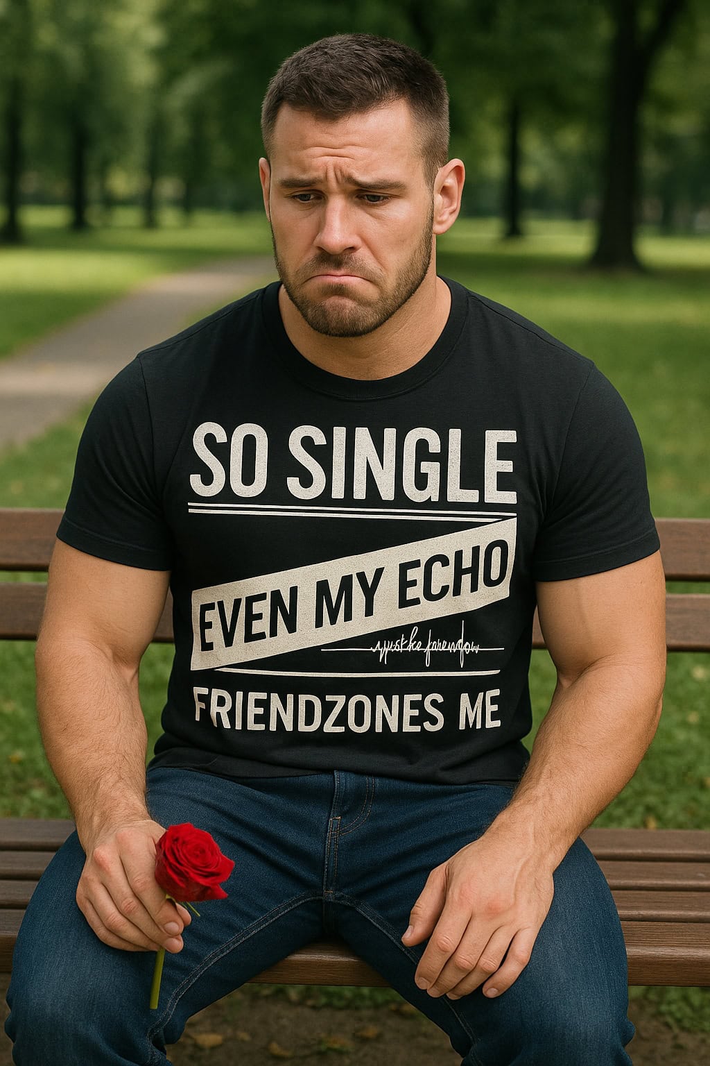 Tričko s potiskem I Am So Single – Echo mě friendzonuje