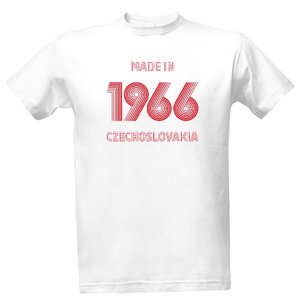 Tričko s potiskem Made in 1966 Czechoslovakia