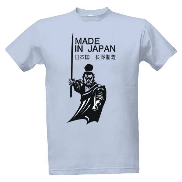 Tričko s potlačou Made in Japan s cool potiskem samuraje a nápisem