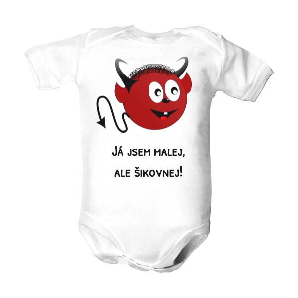 Dětské body  s potiskem Já jsem malej, ale šikovnej!